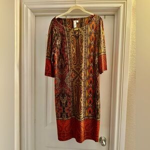 Final Markdown- Emma & Michele Multicolor Paisley Long Sleeve Dress